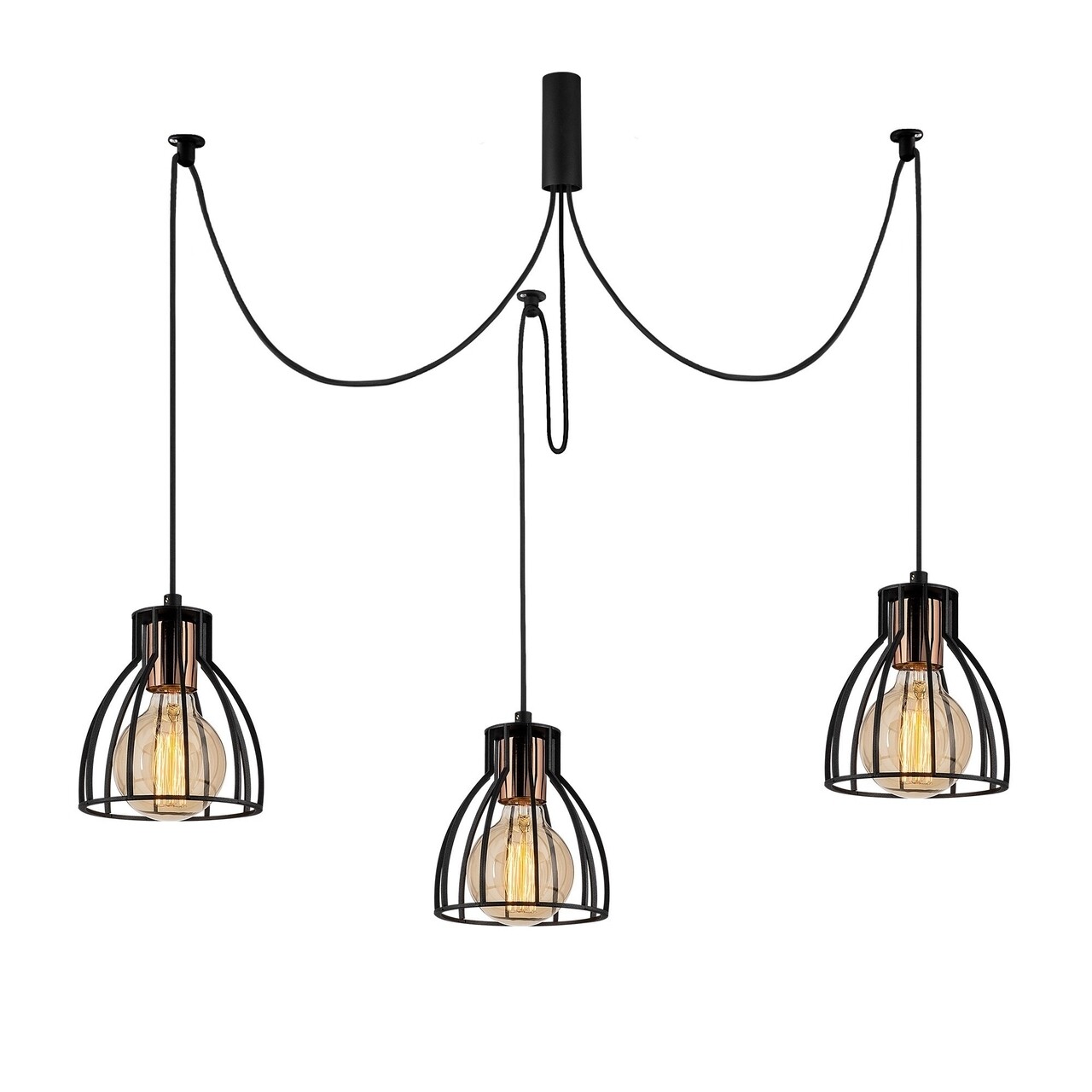 Lustra Kemah N-1232, Noor, 106 x 105 cm, 3 x E27, 100W, negru - imagine 6